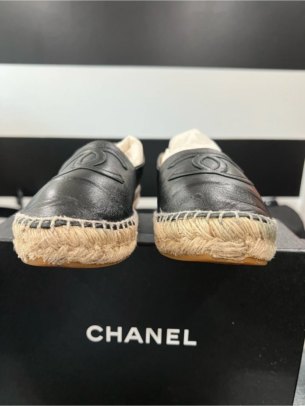 CHANEL Black Leather Espadrille Loafer - Women’s - Picture 5 of 9